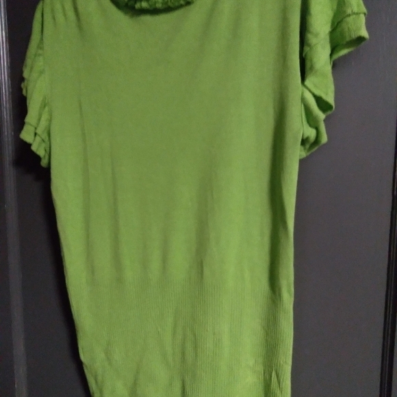 CATO NWT GREEN SHORT SLEEVE WOMENS SWEATER TOP. SIZE MEDIUM - Picture 4 of 7
